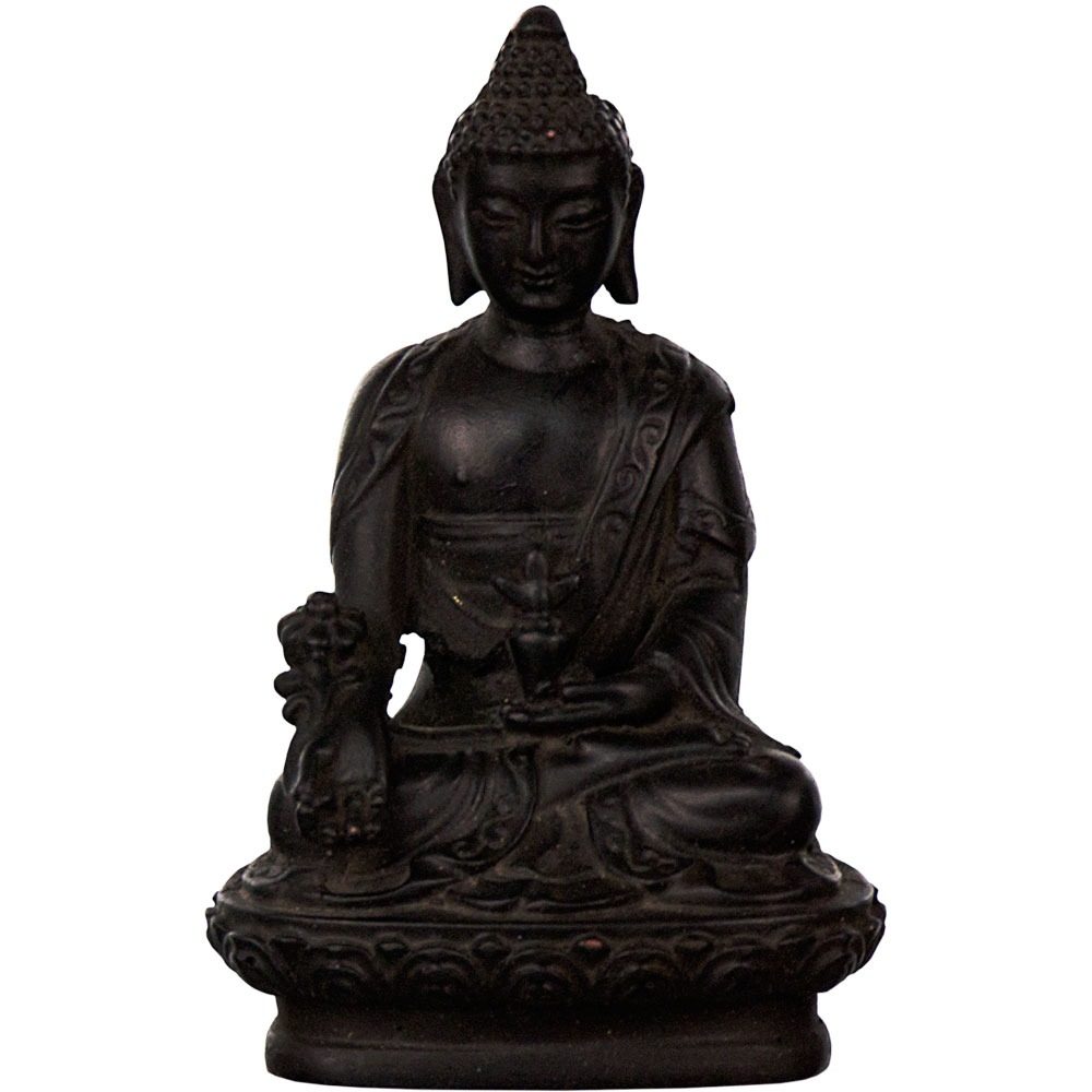 New Age Source Resin Statues Buddha Black 4 Inches 