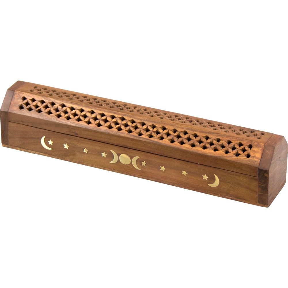 Incense Wood Storage Box Triple Moon