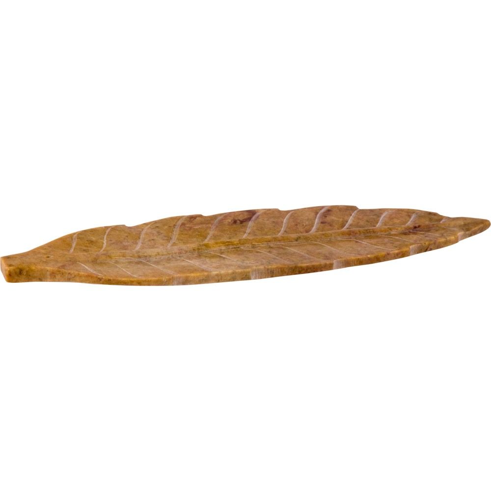 Carved Soapstone Leaf Incense Holder