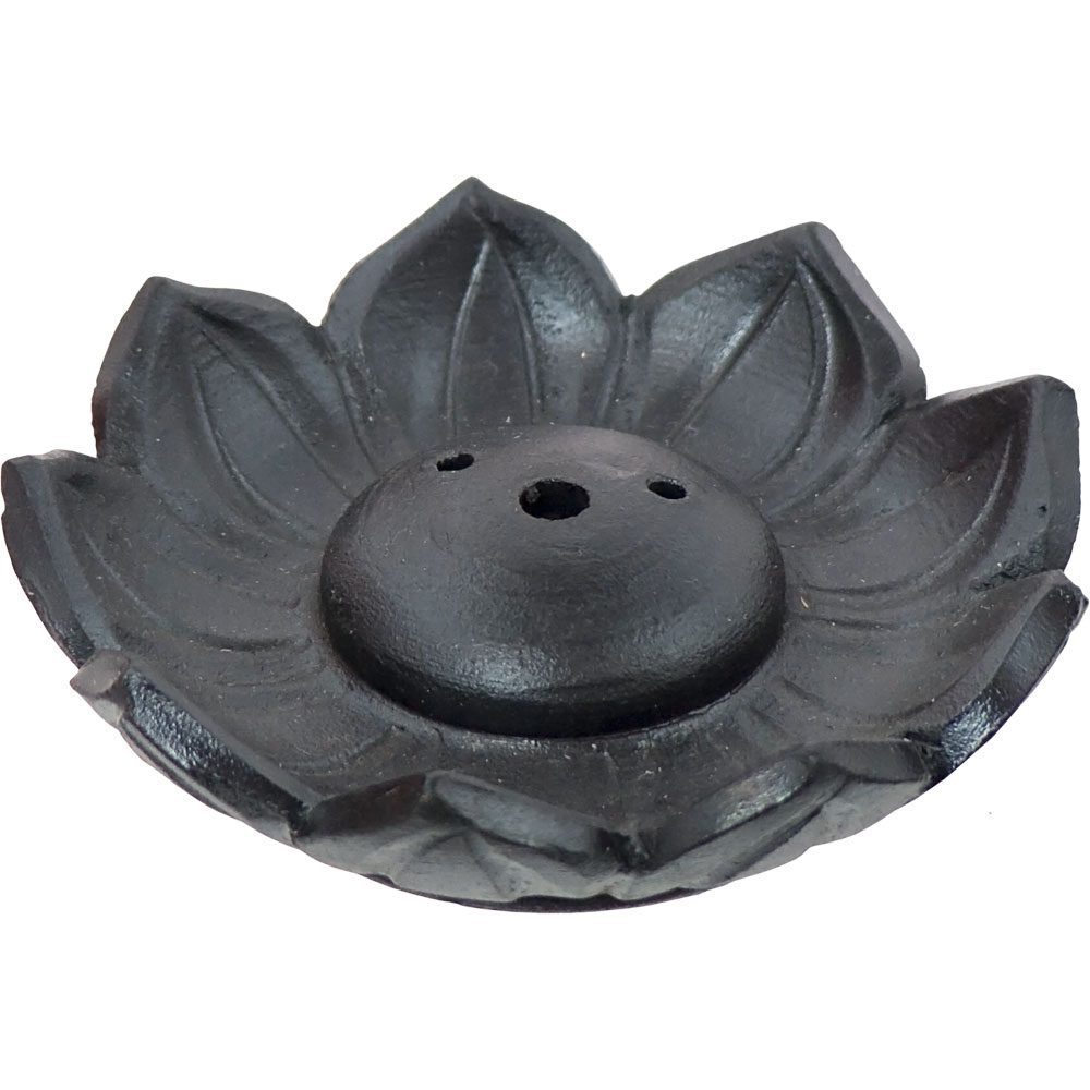 Incense Holder Lotus Black Ceramic
