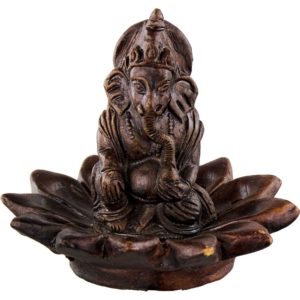 Incense Holder Ganesh on Lotus Clay