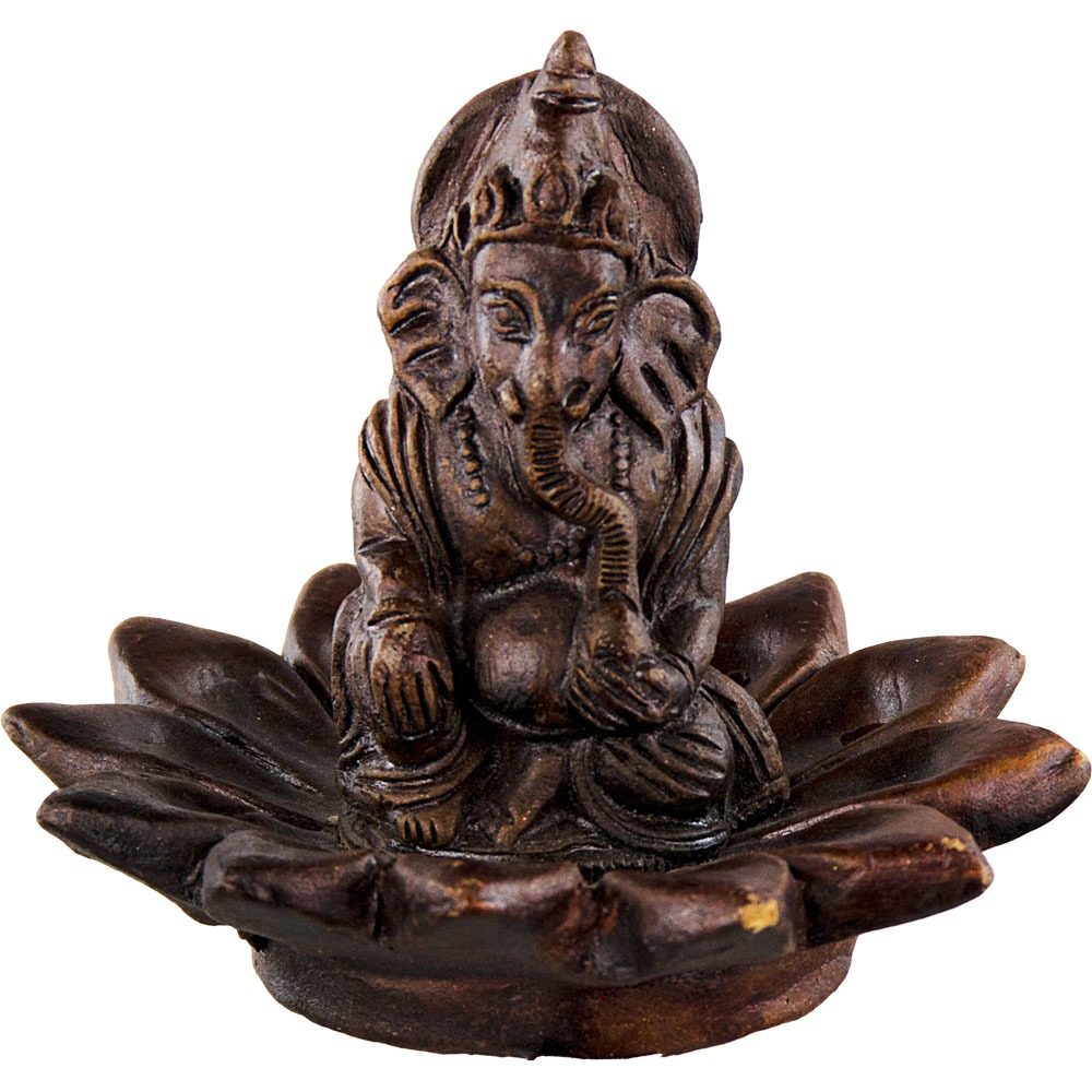 Incense Holder Ganesh on Lotus Clay