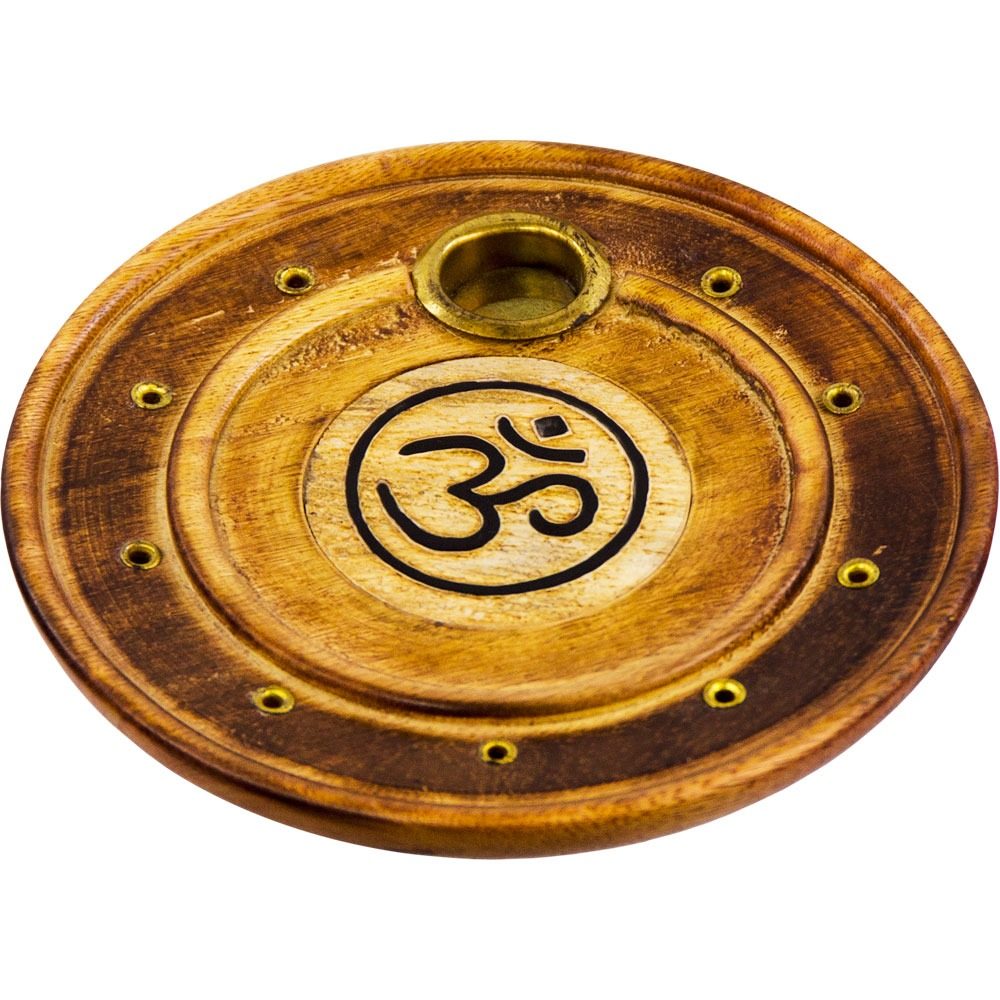 Incense Cone Burner Wood - Round OM