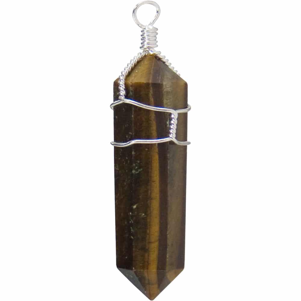 Pendant Wire Wrap Point Tiger Eye