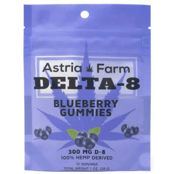 Astria Farm Delta 8 Gummies Blueberry Package