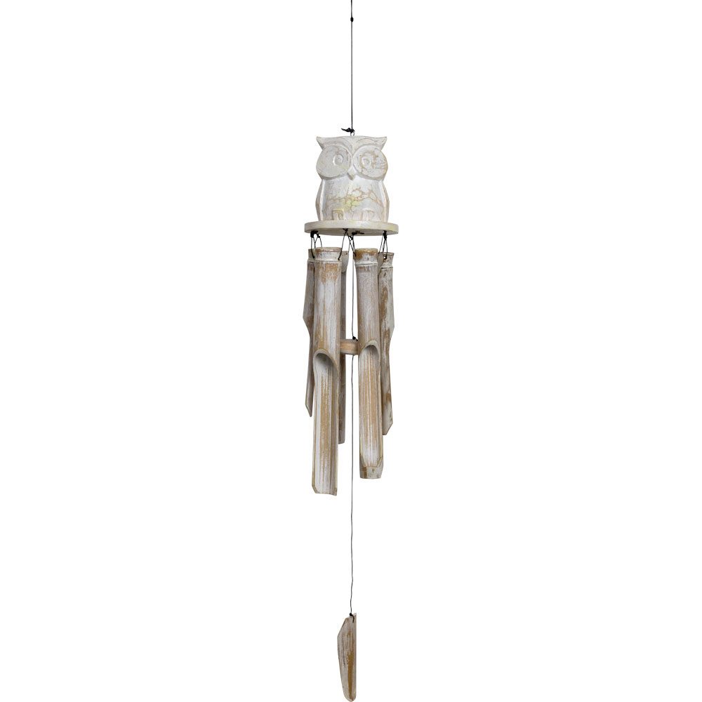 Windchime Bamboo White Washed Owl