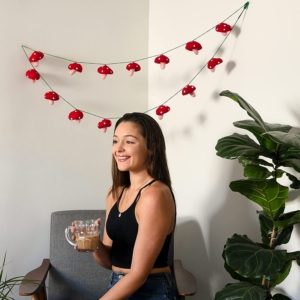 felt mushroom garland